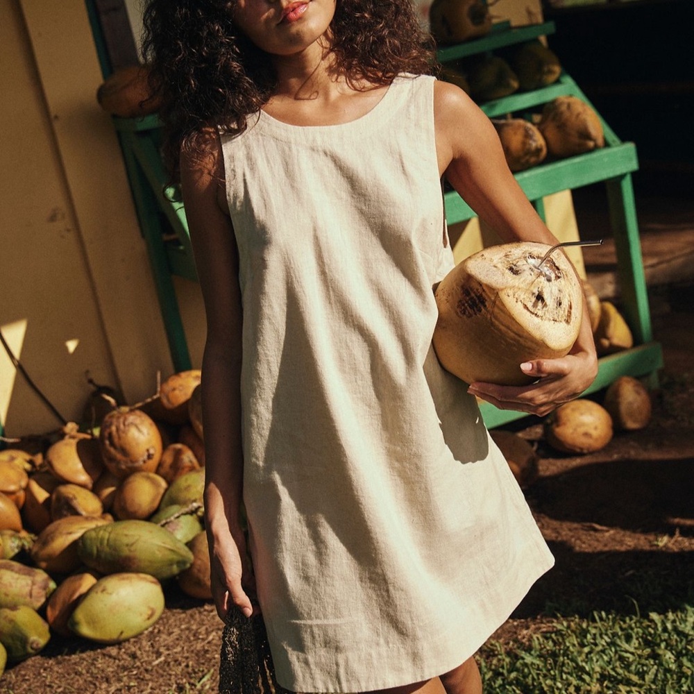 NWOT Free People Full of Sunshine Cotton-Linen Mini Dress Swim Coverup